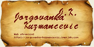 Jorgovanka Kuzmančević vizit kartica
